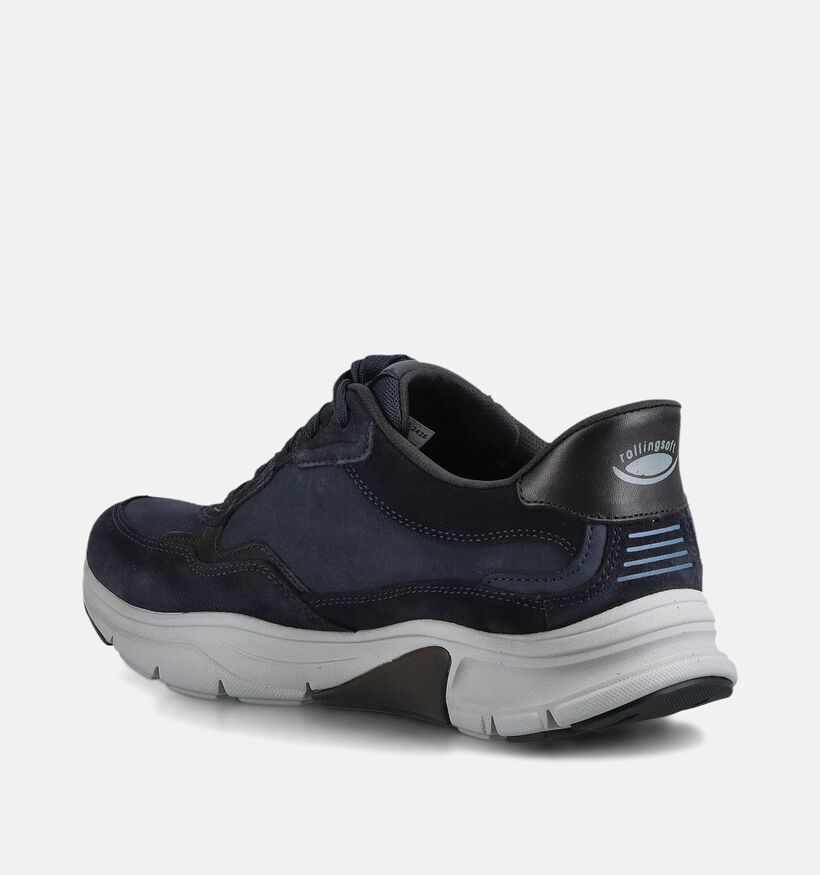 Gabor Rollingsoft Baskets Slip-on en Bleu fonc&eacute; pour hommes (380906) - pour semelles orthop&eacute;diques