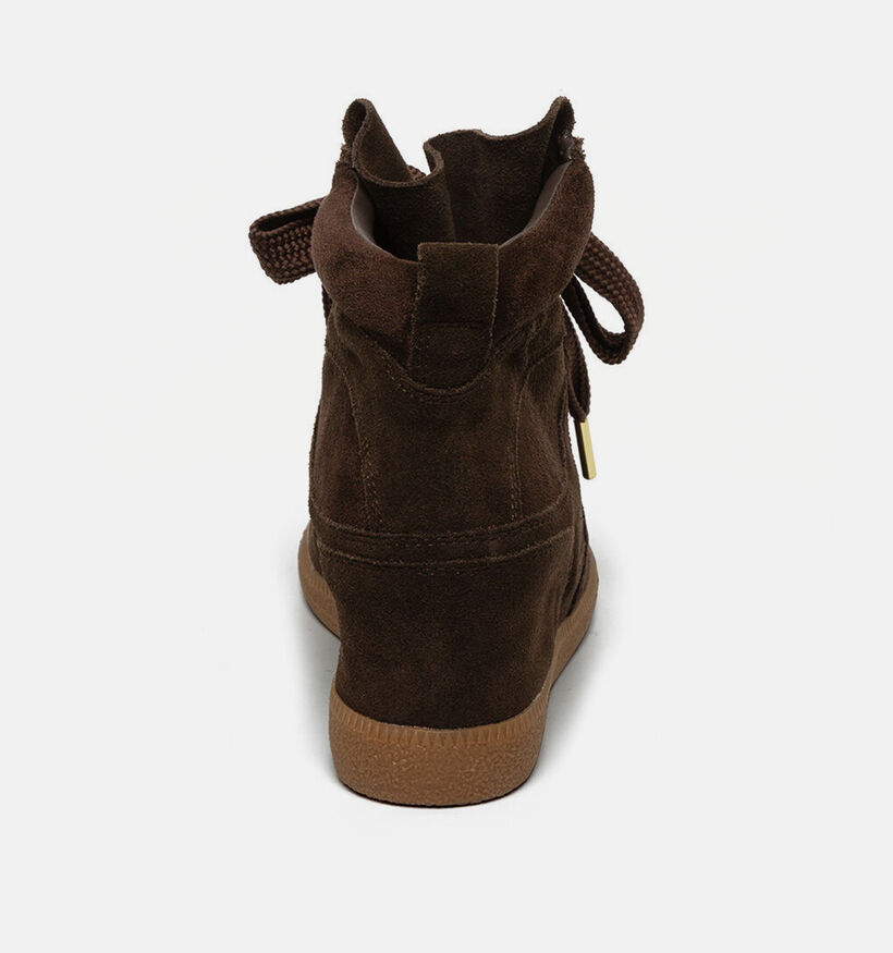 Steve Madden Mables Donkerbruine Sneakers met Sleehak voor dames (381824)