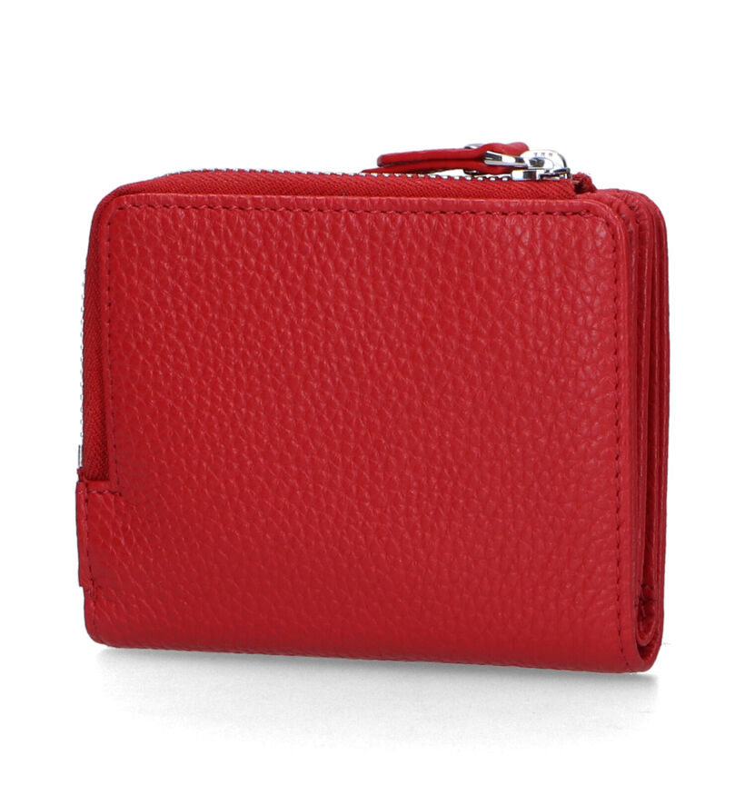 Euro-Leather porte-monnaie zippé en Rouge pour femmes (323435)