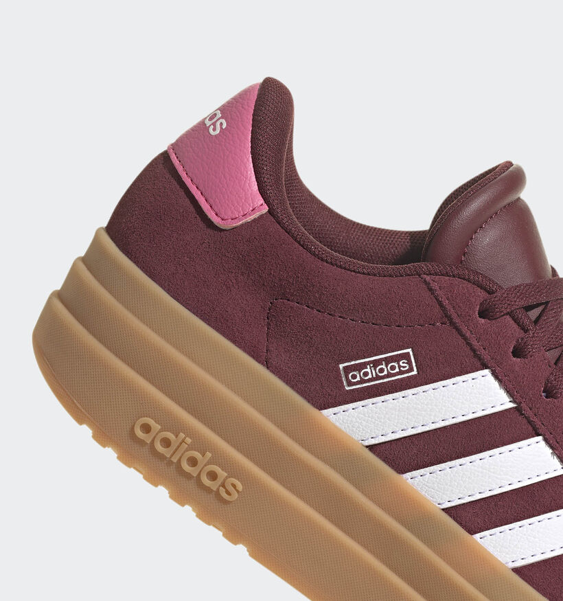adidas VL Court Bold Baskets basses en Bordeaux pour filles (359699) - pour semelles orthopédiques