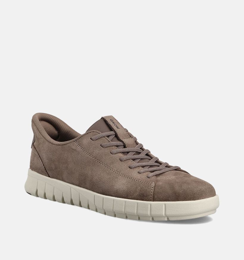 Geox Taupe Veterschienen voor heren (370525) - geschikt voor steunzolen