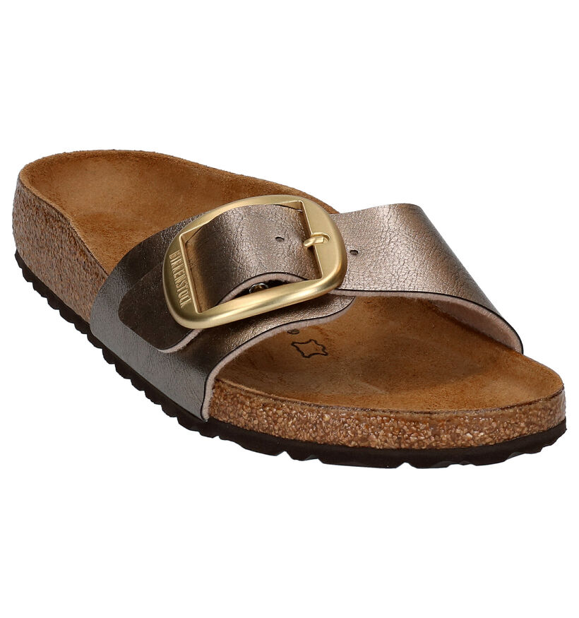 Birkenstock Madrid Birko-Flor Zwarte Slippers voor dames (338048)