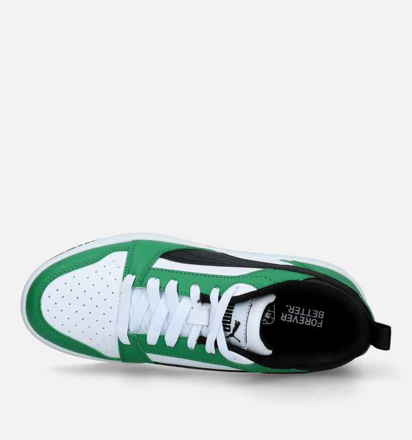 Puma Rebound v6 Zwarte Sneakers voor jongens, meisjes (342863)