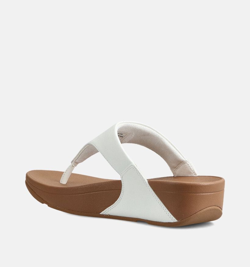 FitFlop Lulu Leather Toepost Zwarte Teenslippers FitFlop Lulu Leather Witte Slippers voor dames (368667)