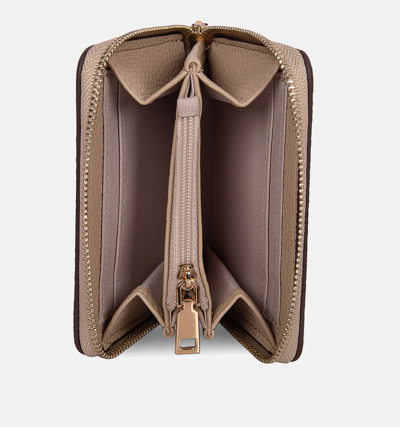 Laurent David Porte-monnaie zipp&eacute; en Beige pour femmes (374047)