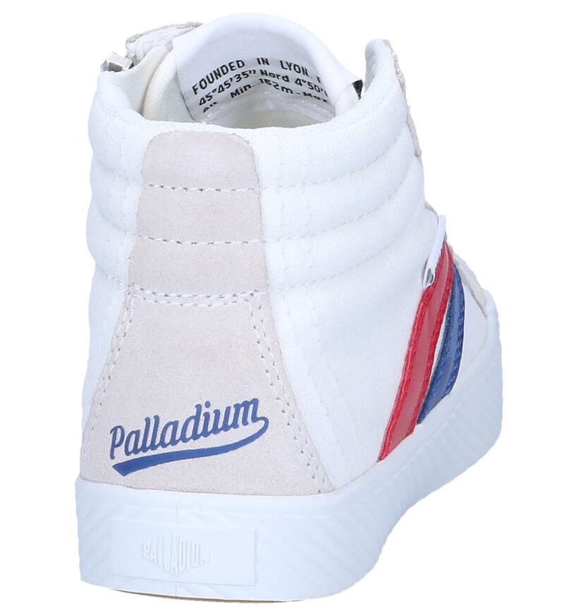 Palladium Baskets hautes en Blanc en daim (245645)