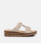 Rieker Beige Slippers met sleehak voor dames (370447)
