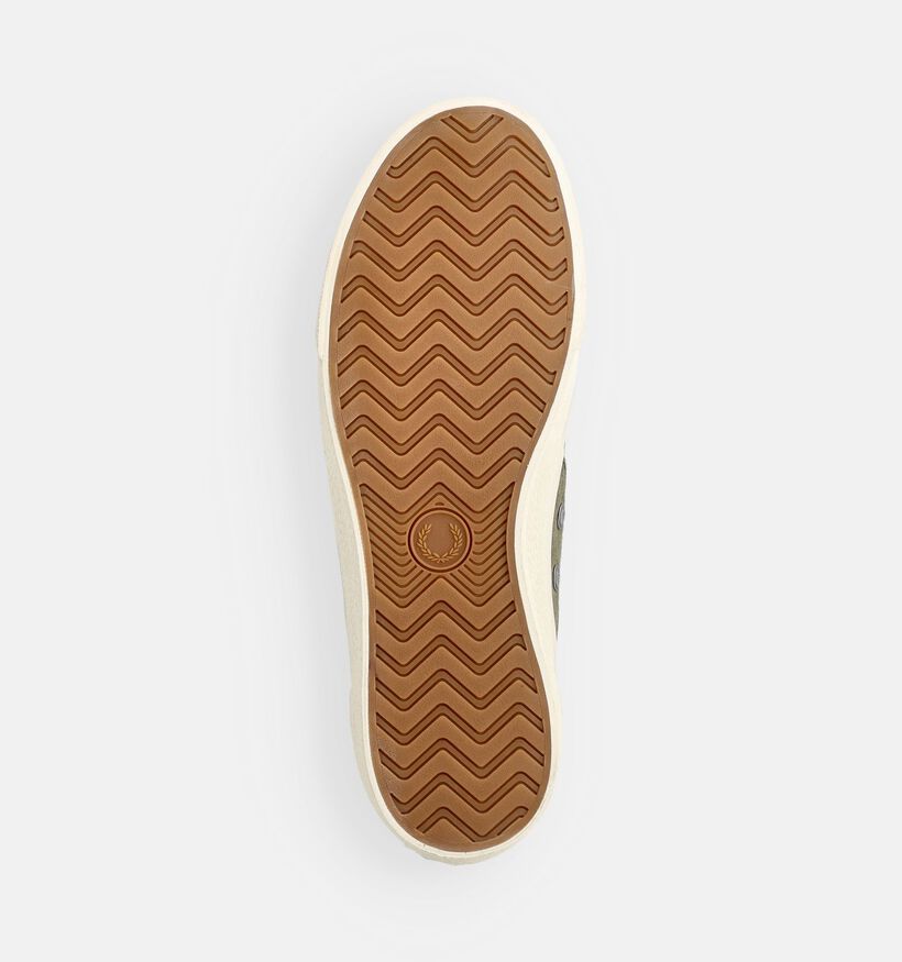 Fred Perry Hughes Canvas Suede Chaussures &agrave; lacets en Vert pour hommes (375102)