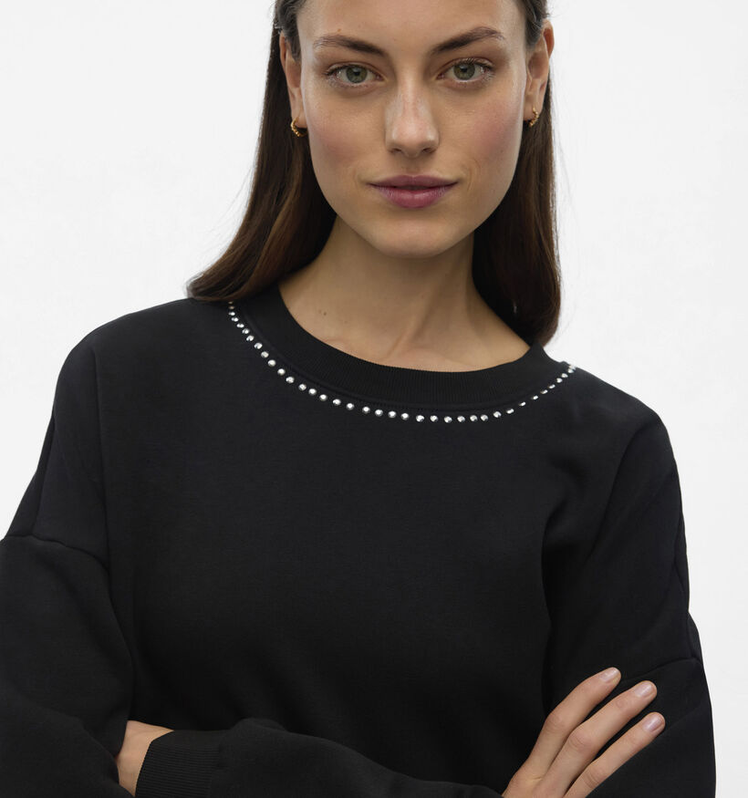 Vero Moda Lotte Studs Sweatshirt en Noir pour femmes (364546)