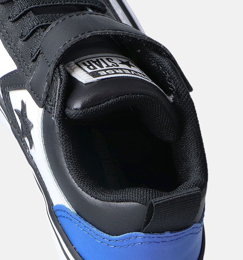 Converse Pro Blaze Strap Leather Easy-On Baskets en Blanc/Blue/Noir pour filles, gar&ccedil;ons (357501)