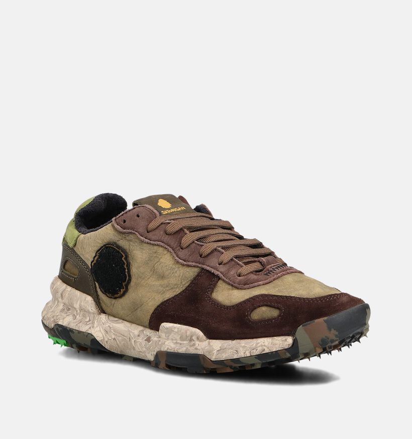 Satorisan Chacrona Premium Bruine/Groene Sneakers voor heren (361963) - geschikt voor steunzolen