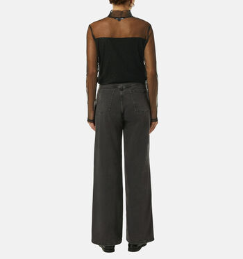 comma Blouses Zwart/Bordeaux