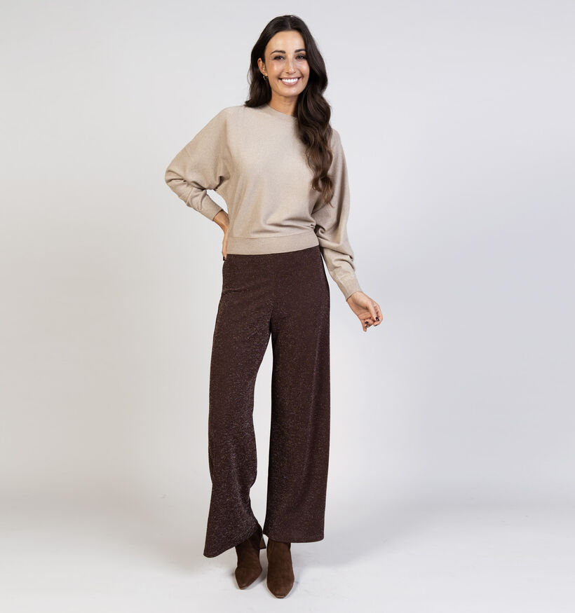 Vero Moda Happy Glitter Batwing Beige Trui voor dames (365667)