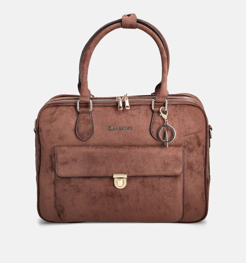 Olivia Lauren Lucas Sac ordinateur en Brun fonc&eacute; pour femmes (384019)