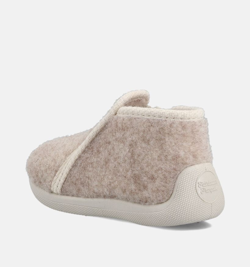 Milo & Mila Pantoufles hautes en Beige pour filles, garçons (364863) - pour semelles orthopédiques