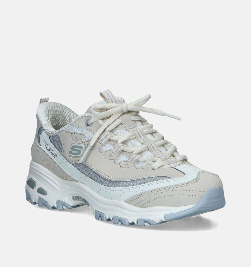 Skechers D'Lites Smooth Nostalgia Baskets en Écru pour femmes (352274)