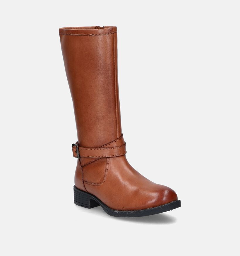 Milo & Mila Bottes hautes en Cognac pour filles (347006)