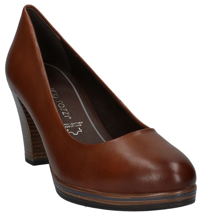 Cognac Klassieke Pumps Marco Tozzi in leer (226341)