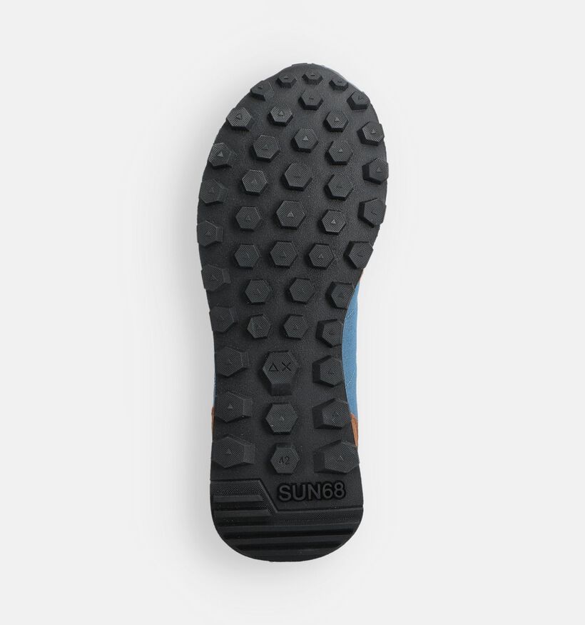 Sun68 Tom 2.0 Solid Blauwe/Bruine Sneakers voor heren (361801) - geschikt voor steunzolen
