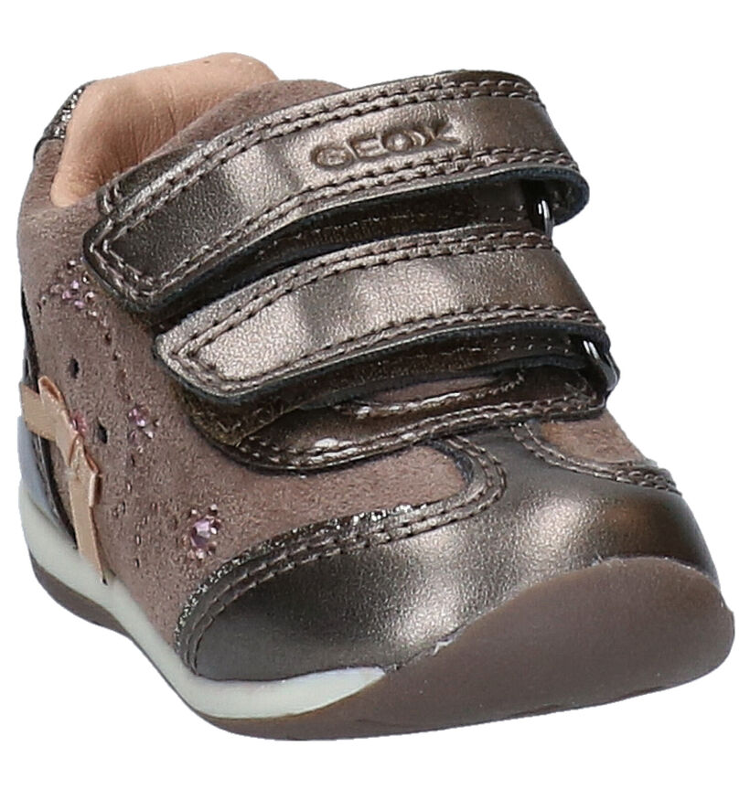 Geox Each Bronzen Velcroschoenen in daim (278282)