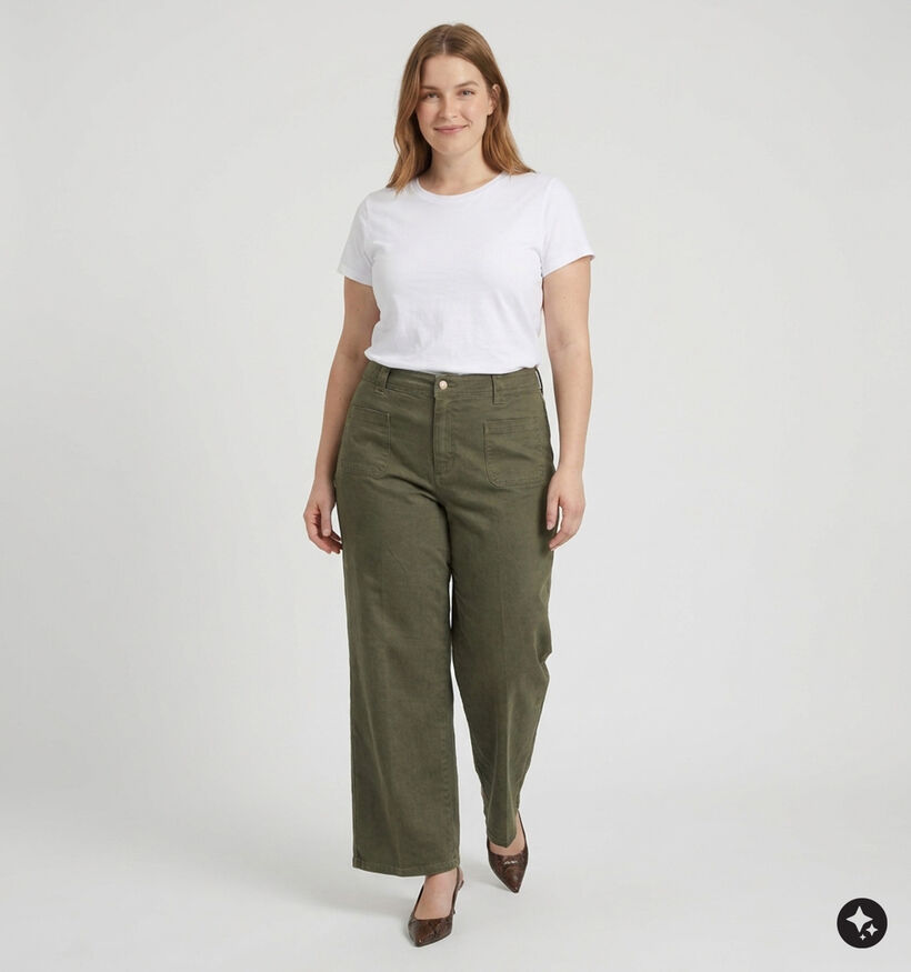 Vero Moda Curve Forest Night Tulle Groene Jeansbroek L32 voor dames (378126)