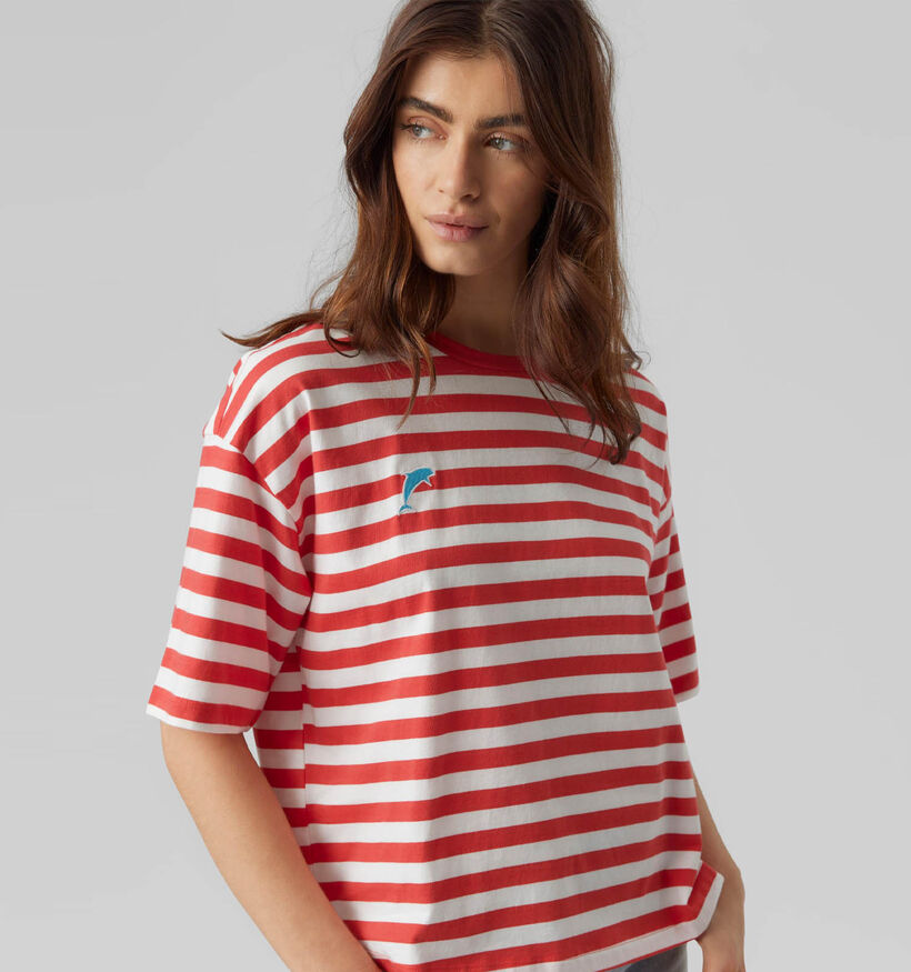 Vero Moda Grokelly Blauw Gestreept T-shirt voor dames (327211)