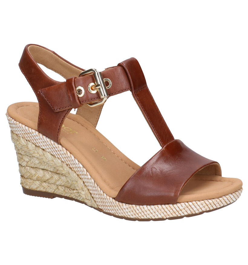 Gabor Cognac Sandalen in leer (271750)