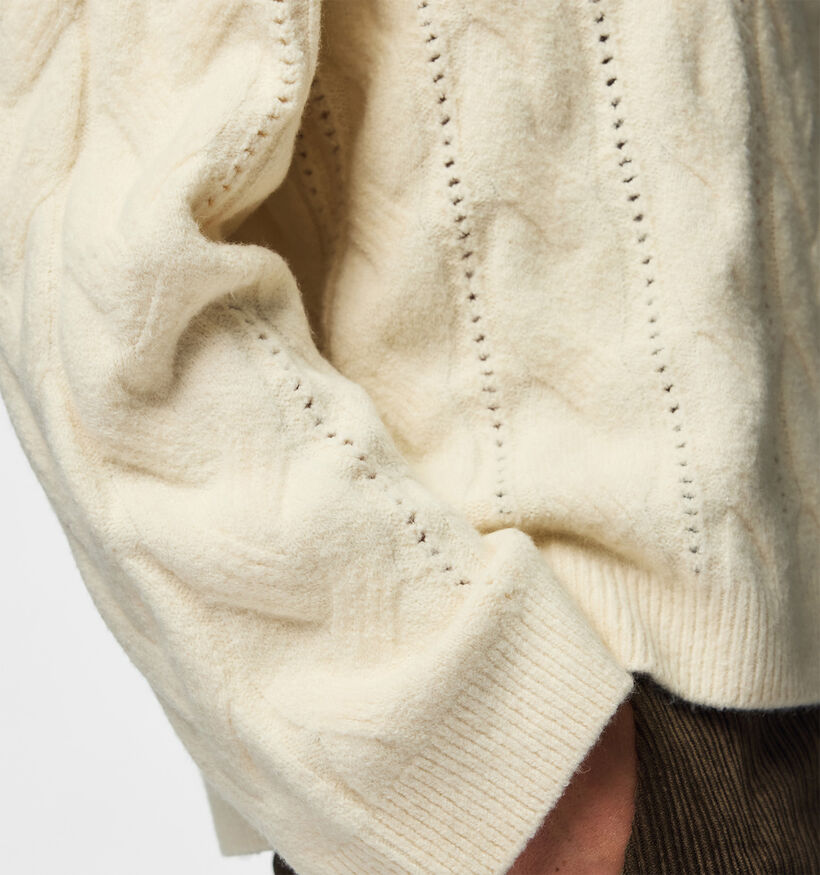 Pieces Kathy Cable Knit Pull Beige Clair pour femmes (378373)