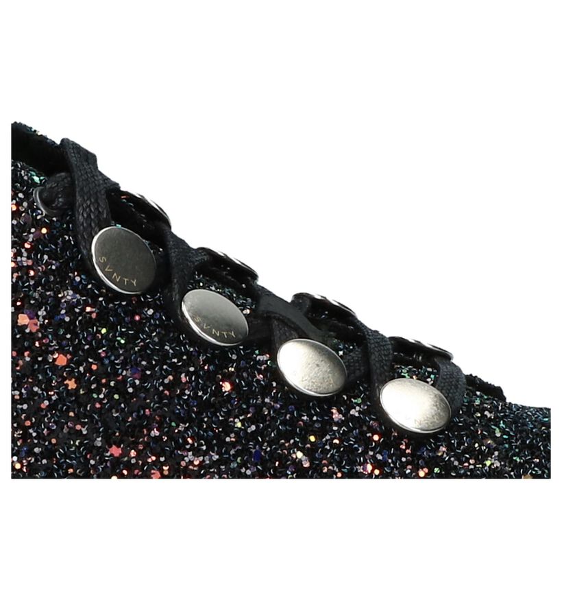 Zwarte Hoge Geklede Sneakers met Pailletten SVNTY Button Midcut Butter, Zwart, pdp