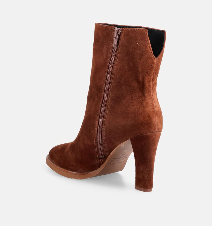 Nathan-Baume Bottines &agrave; talons hauts en Brun fonc&eacute; pour femmes (380284)