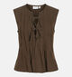 Vila x Loredana Tevira Tie String Donkerbruine Top voor dames (375151)