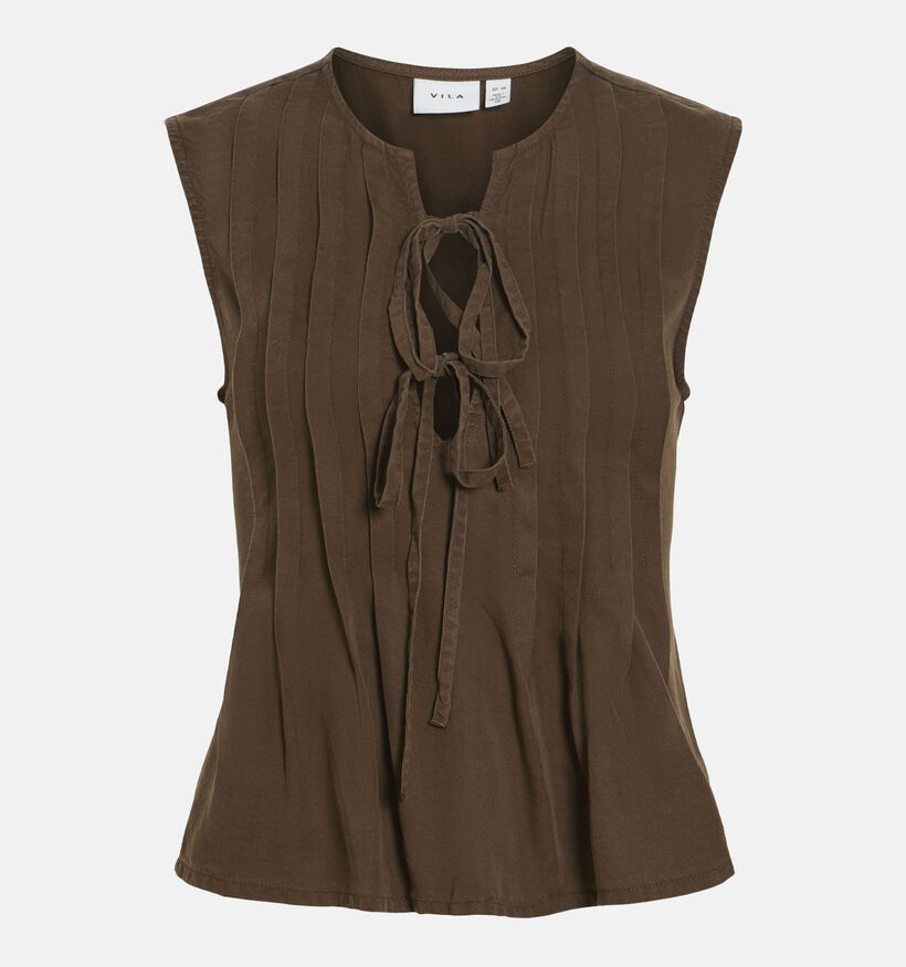 Vila x Loredana Tevira Tie String Donkerbruine Top voor dames (375151)