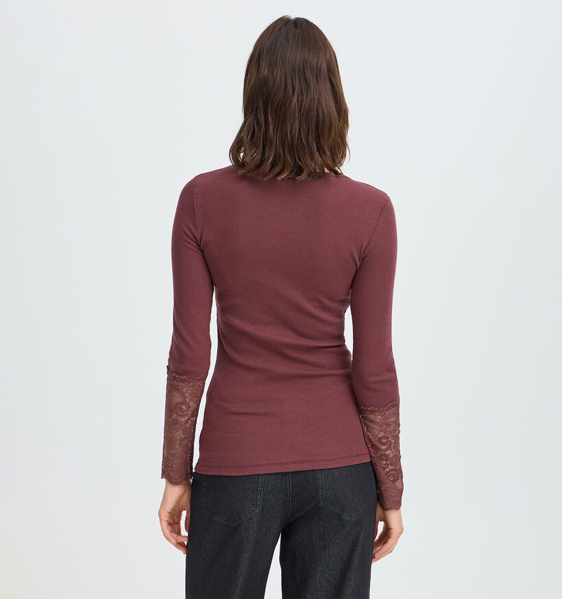 Fransa Hizamond Bordeaux T-shirt met Lange Mouwen voor dames (379928)