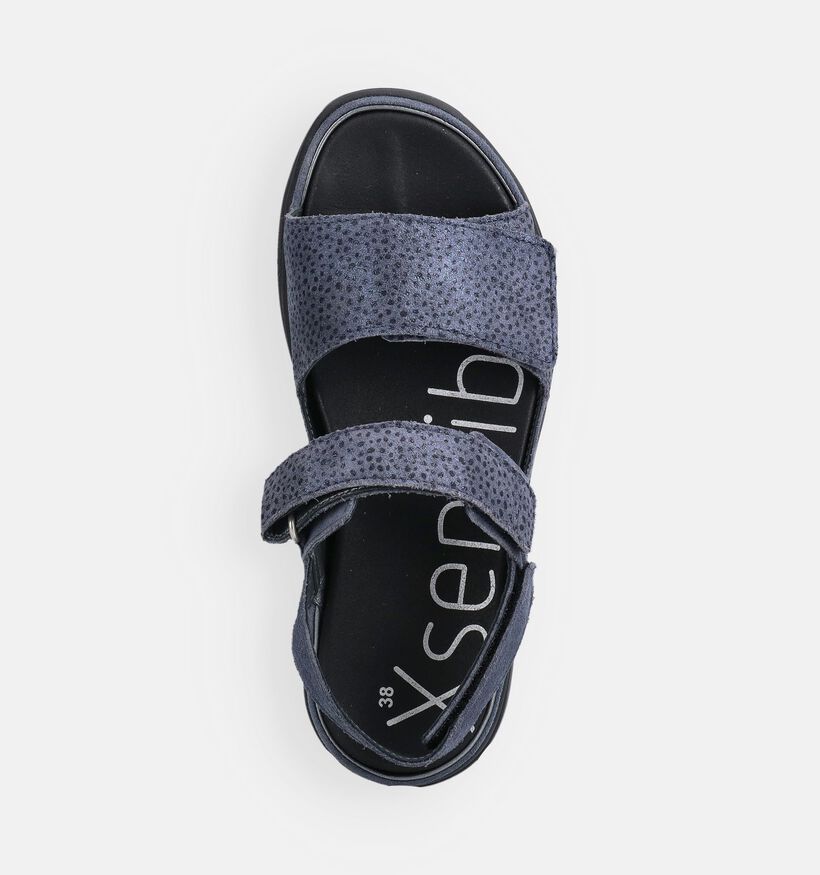 Xsensible Aruba Sandales en Bleu fonc&eacute;/Noir pour femmes (373013) - pour semelles orthop&eacute;diques