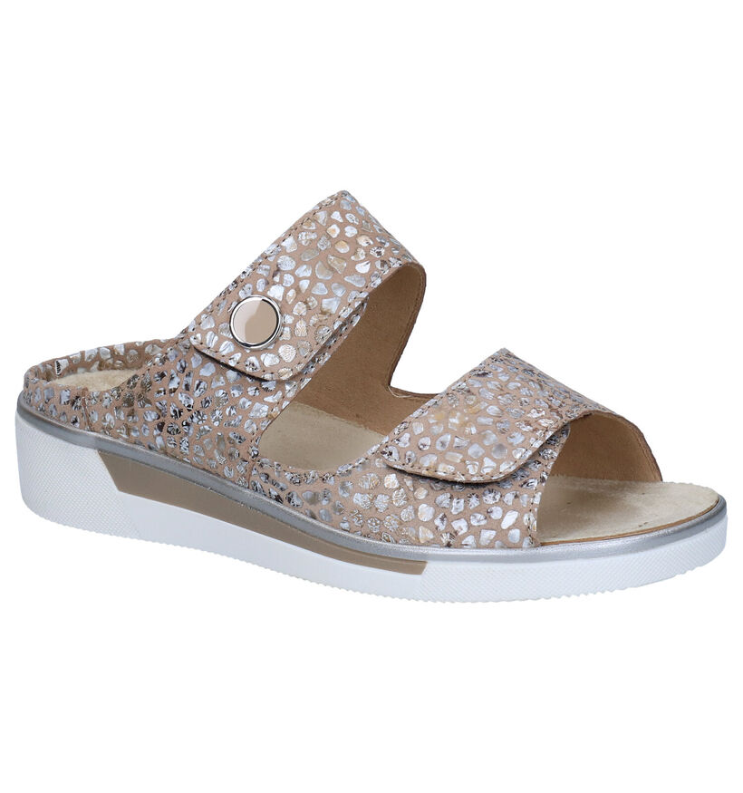 Ara Courtyard Mules en Taupe en textile (288968)