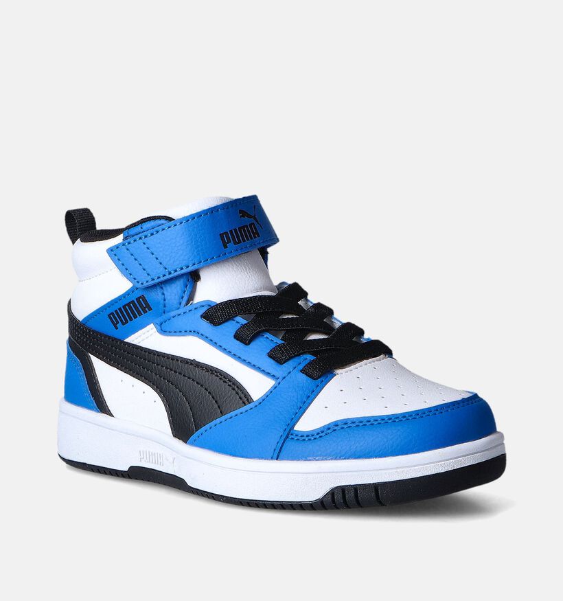 Puma Rebound v6 mid Baskets en Blanc pour filles, garçons (350365) - pour semelles orthopédiques