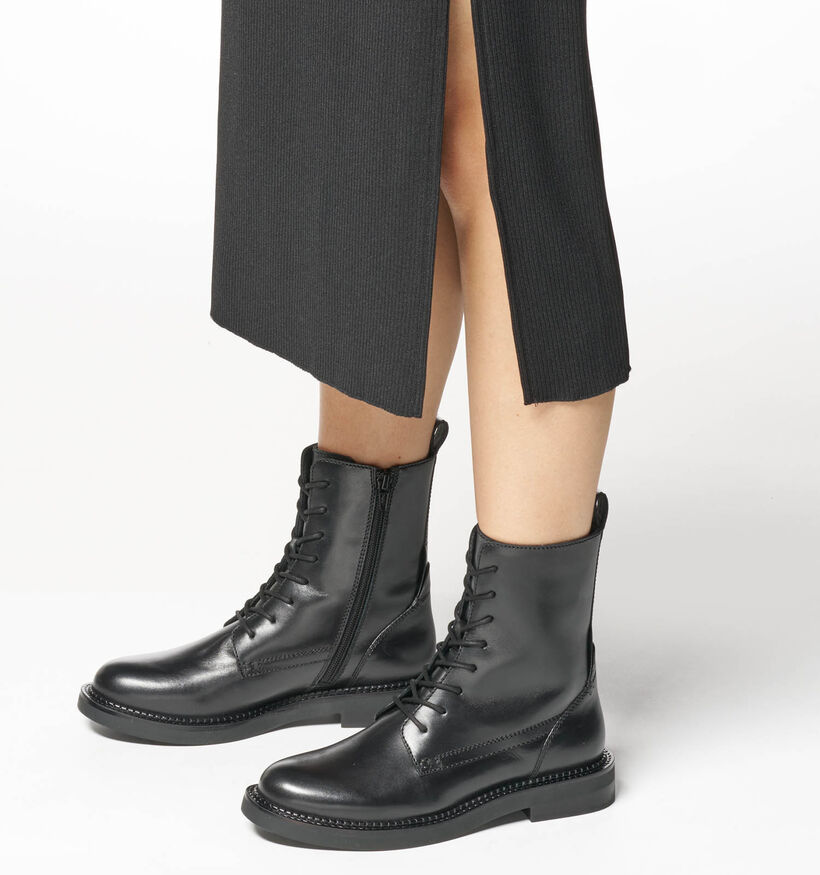 Geox Serilda Zwarte Veterboots voor dames (360122)