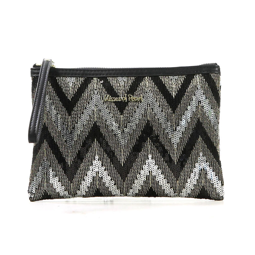 Zwarte Kisses of Pearl Clutch in kunstleer (207428)