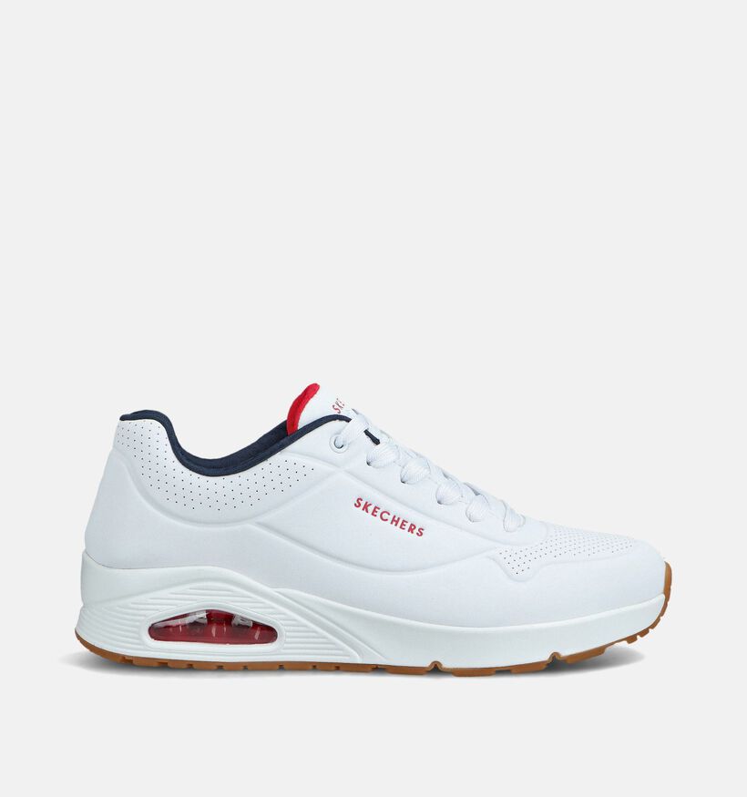 Skechers Uno Stand On Air Baskets basses en Blanc pour hommes (362192) - pour semelles orthop&eacute;diques