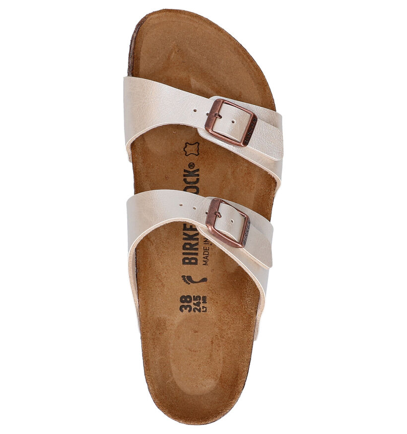 Gouden Slippers Birkenstock Sydney in leer (271283)