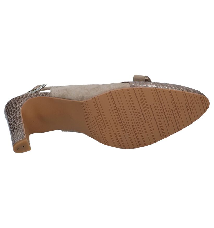 Sergio Turri Taupe Pumps met Open Hiel in leer (216520)