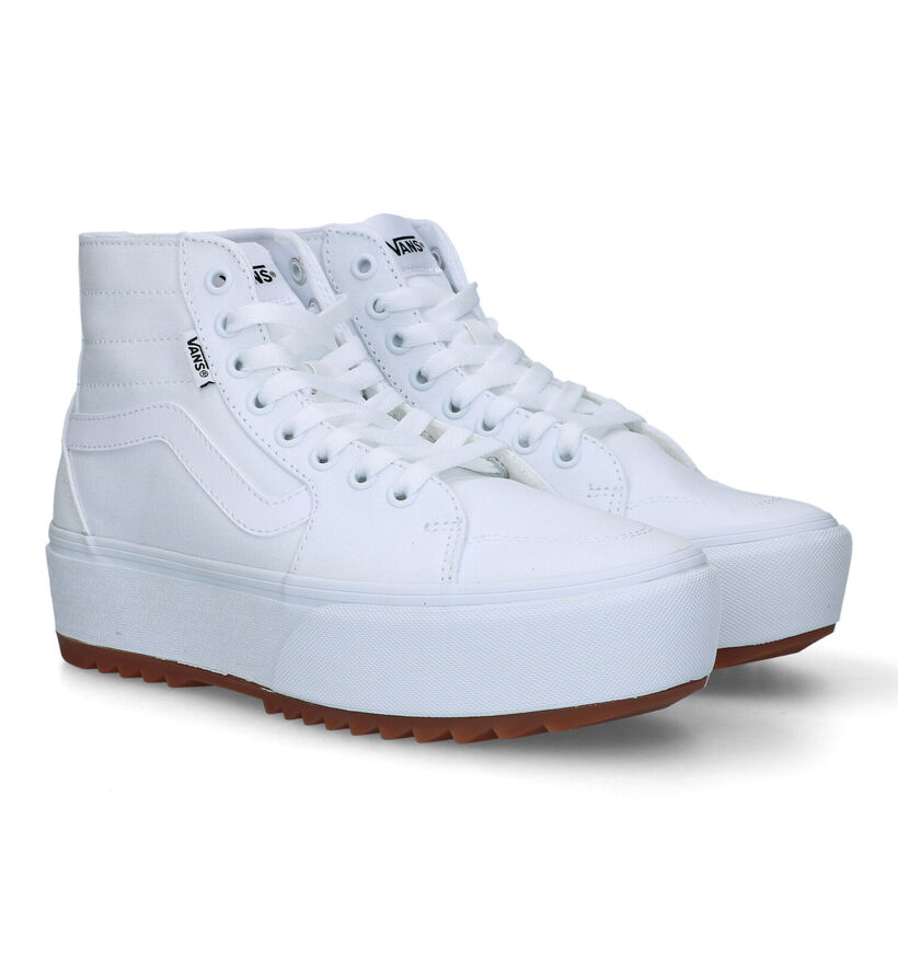 Vans Filmore HI Tapered Platform Baskets en Blanc pour femmes (321156)