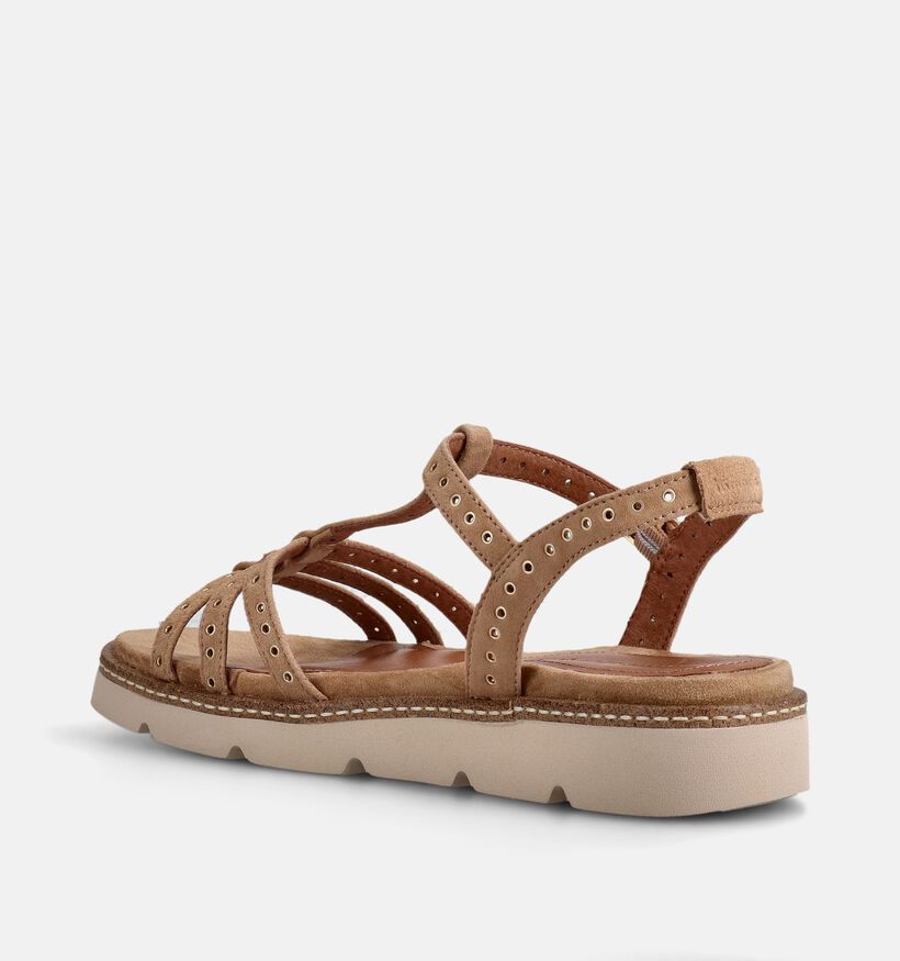 Tamaris Sandales plates en Camel pour femmes (371727)