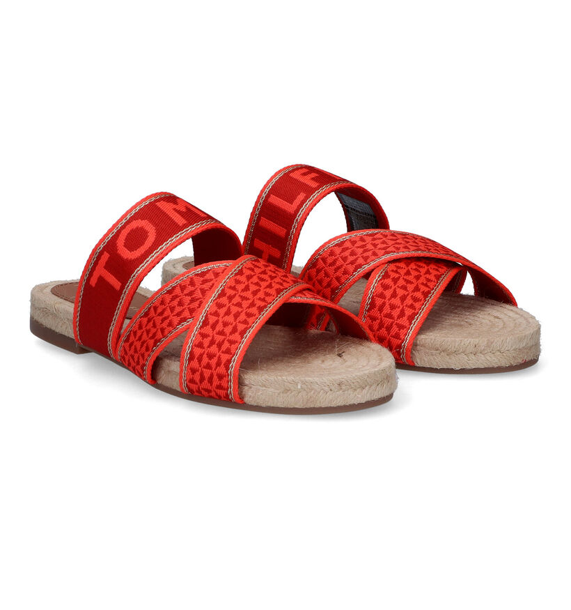 TH Tommy Webbing Nu-pieds en Orange pour femmes (304719)