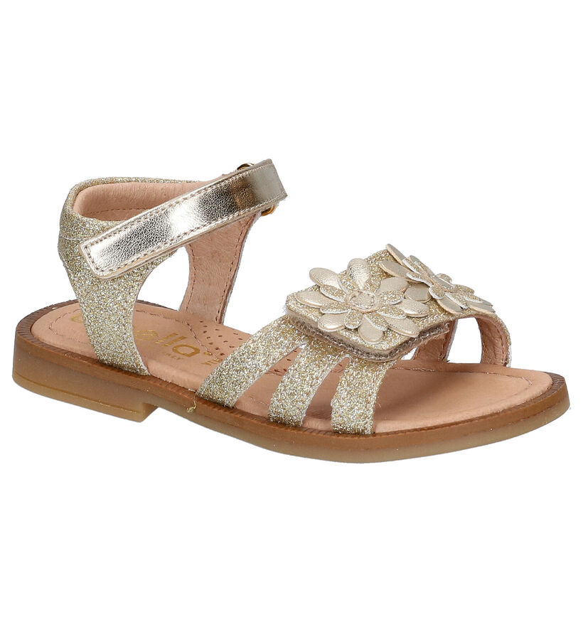 Lunella Gouden Sandalen in leer (266652)