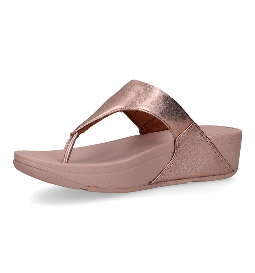 FitFlop Lulu Leather Toepost Tongs en Noir pour femmes (353633)