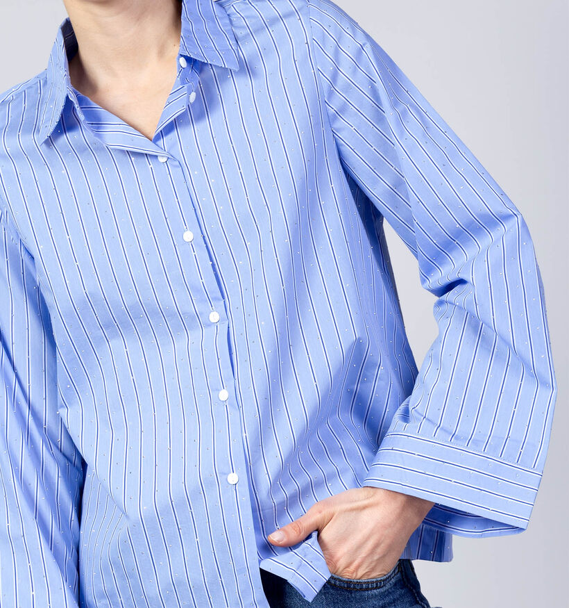 Vila Viagga Lichtblauwe Blouse met Lange Mouwen voor dames (369185)