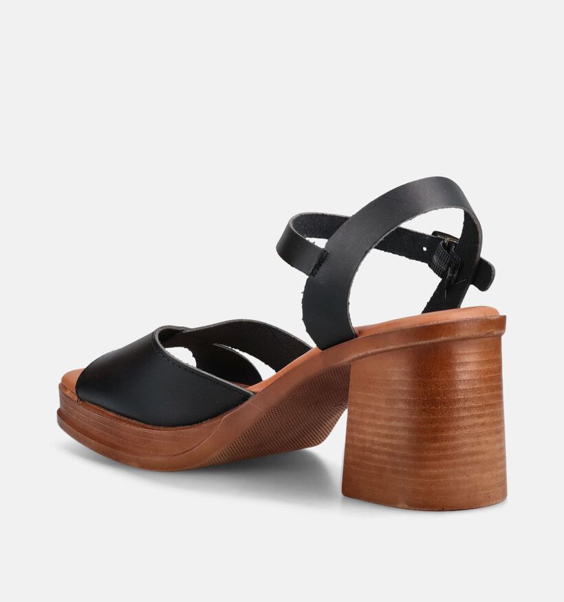 Hee Zwarte Sandalen met hak voor dames (372536)