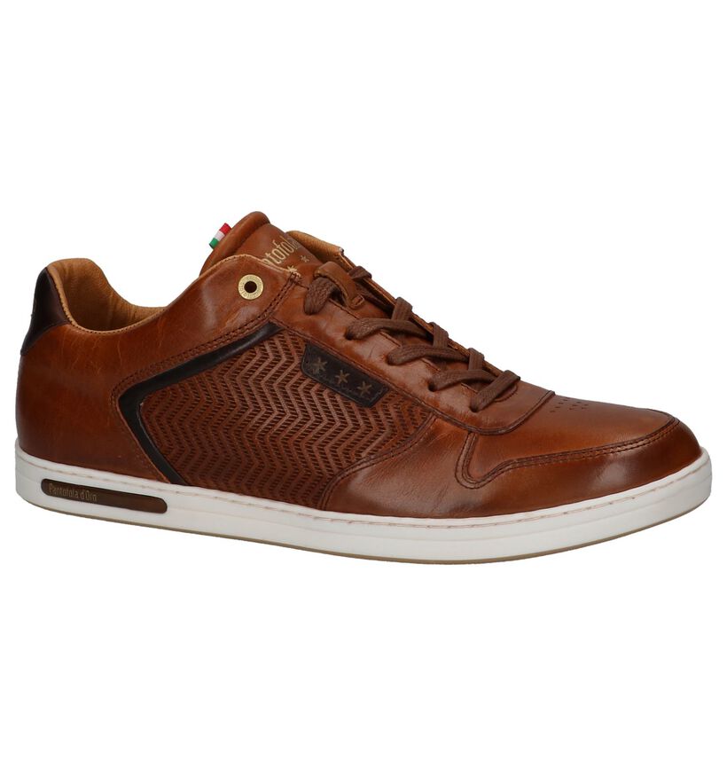 Cognac Casual Schoenen met Veters Pantofola d'Oro Auronzo Premium Low in leer (223564)