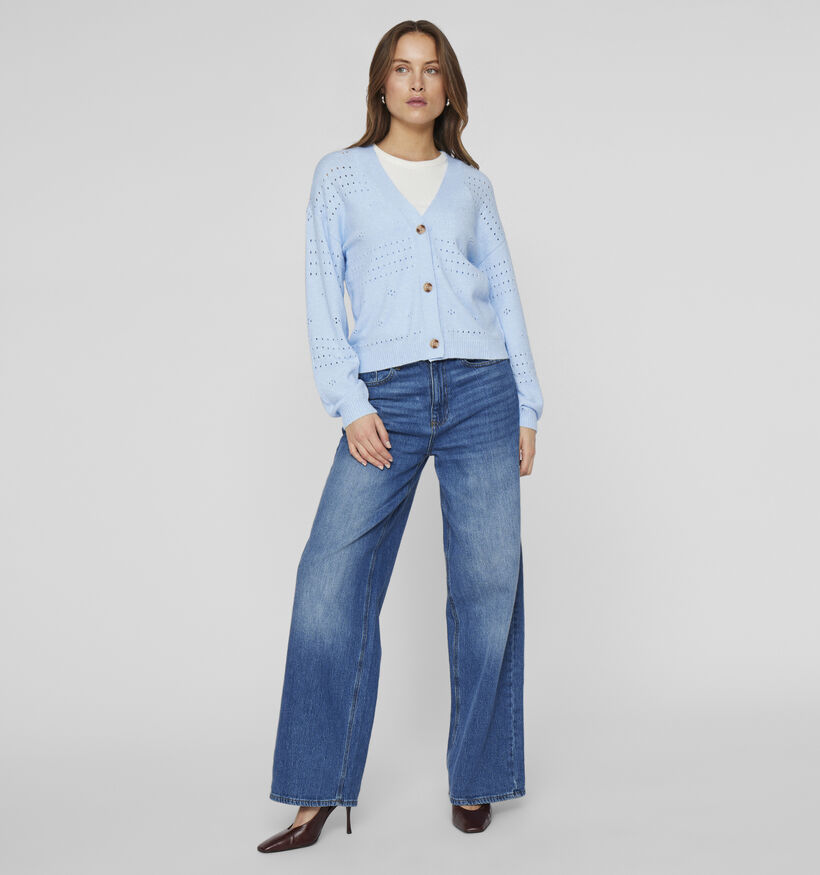 Vila Ril Cardigan avec boutons en Bleu pour femmes (351757)